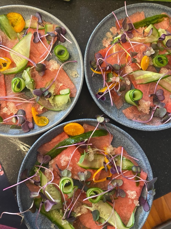 Vegan watermelon crudo